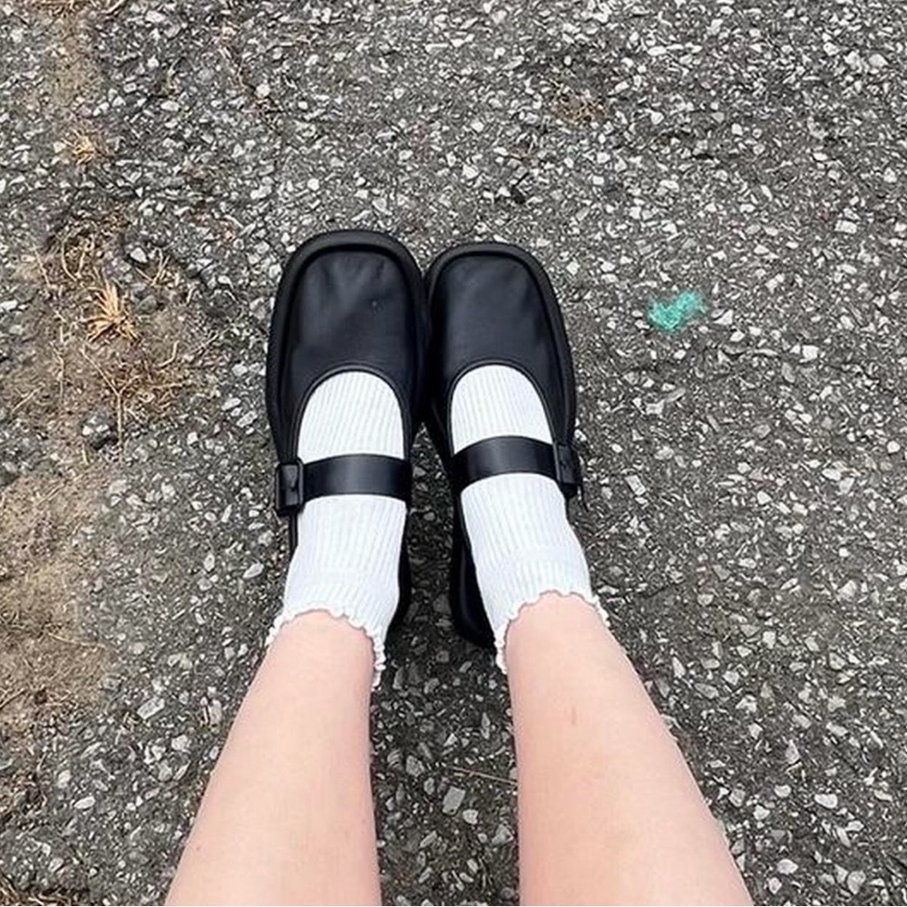 Camper Black Mary Jane Flats